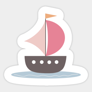 Pink boat Sticker